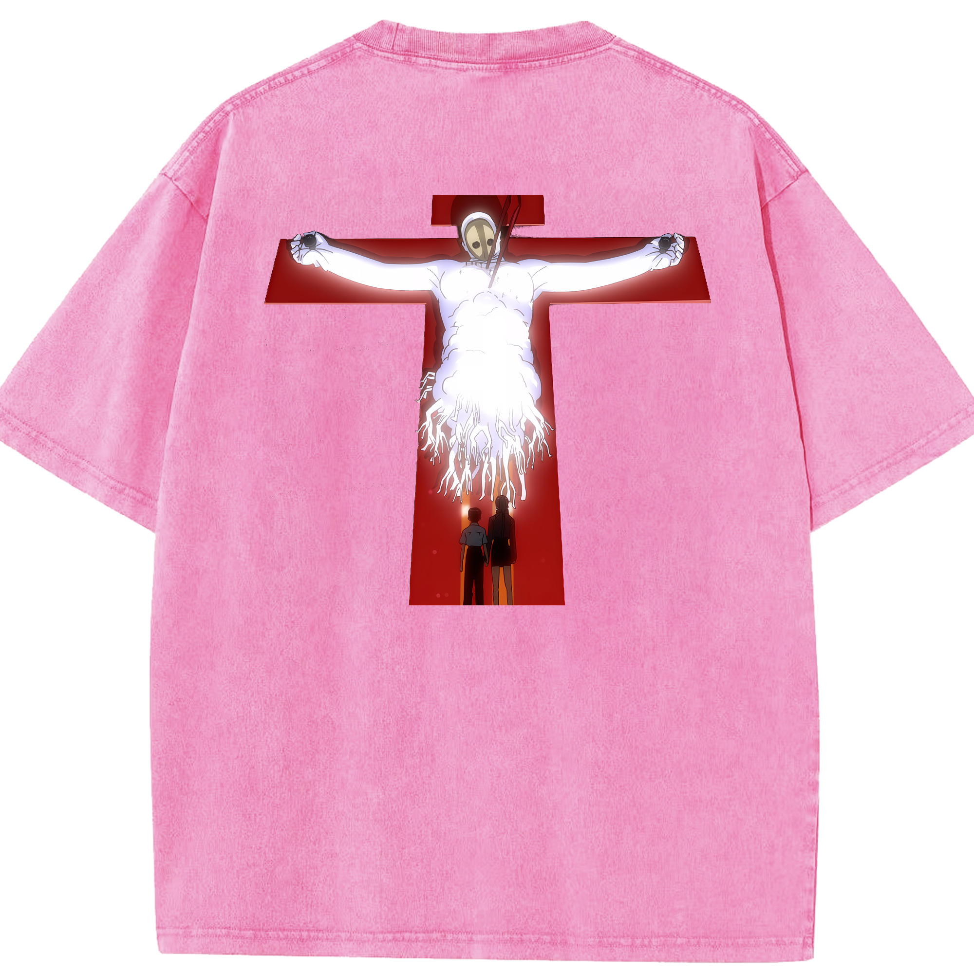 （画像用） EVA 新世紀エヴァンゲリオン 綿100% ヴィンテージ風 半袖Tシャツ（背面プリント）